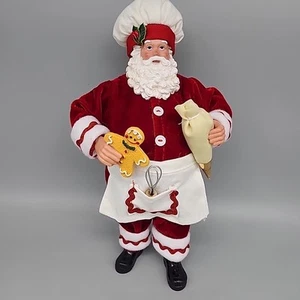 Statua Babbo Natale pan di zenzero pan di zenzero 11" statuina da tavolo decorazione natalizia nuova - Foto 1 di 7