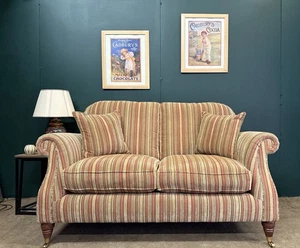 Parker Knoll Westbury 2 Seater Sofa In Baslow Stripe Gold Fabric . - Picture 1 of 11