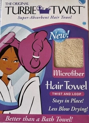 Toalla de pelo Turbie Twist original de microfibra rosa nueva Foto 1 de 3