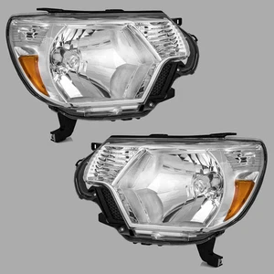 For 2012-2015 Toyota Tacoma Headlights Assembly Chrome Headlamps Left+Right Pair - Bild 1 von 11
