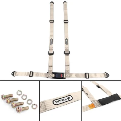 4 Punto Tenzo-R Deporte Tirantes Cinturón Gris Plata de Seguridad Certificado E - Imagen 1 de 4