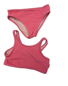 Girls Age 9-10 Bikini Pink 2 Piece Swimwear - Picture 1 of 3