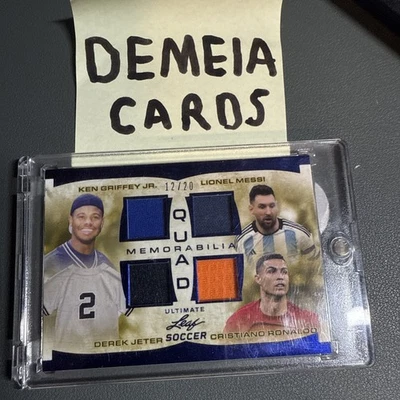 2022 Leaf Leo Messi Cristiano Ronaldo Ken Griffey Jr Derek Jeter Game Used 10/20 - Image 1 of 2