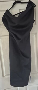 BNWT ASOS Black One Shoulder Bodycon Dress Size 8 - Picture 1 of 3