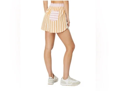 MADEWELL 条纹拼色短裤 拉上签名府绸 S-Ochre Fresco 小号 — 第 1/4 张图片