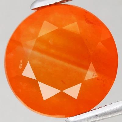 Precious!2.54ct Round 9.4mm 100%Untreated! Natural Orange Agate, Africa Gemstone - Image 1 of 4
