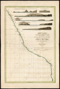 Rare 1805 Faden 'Spherical chart of part of the coast of Peru' - Picture 1 of 1