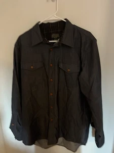Pendleton Thomas Kay Shirt Mens L Brown Blue Wool Long Sleeve Flannel - Picture 1 of 3
