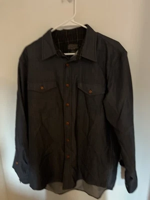 Pendleton Thomas Kay Shirt Mens L Brown Blue Wool Long Sleeve Flannel - Image 1 of 3