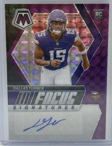 2024 MOSAIC DALLAS TURNER IN FOCUS RC SIGNATURES Purple /49 Color Match Auto - Picture 1 of 2