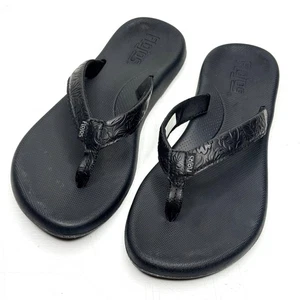 Flojos geblümte bequeme Slipper Strand gepolsterte Flip-Flop Zehenstegsandalen Damen 6 - Bild 1 von 10