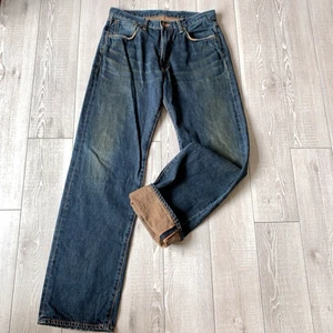 Pantalones de mezclilla rectos con ribete EDWIN 505X para hombre W34 L34 rojo oreja cremallera mosca hechos en Japón - Imagen 1 de 18