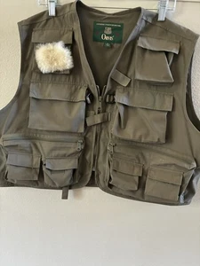 Vintage Orvis Fly Fishing Vest SZ XL Olive Green 11 Pocket Fly Fishing Vest Nice - Picture 1 of 6