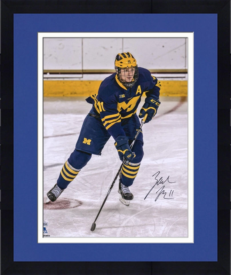 Framed Zach Hyman Edmonton Oilers Signed 16x20 Michigan Wolverines Photograph - Image 1 of 1