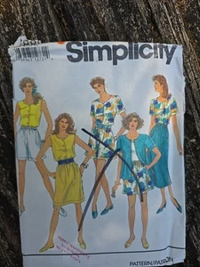 Simplicity 7888 Vtg 1990s Skirt Shorts Top Summer Sz 10-16 Uncut Sewing Pattern - Picture 1 of 9