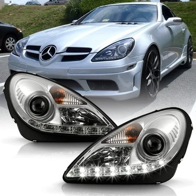 Par de faros proyectores LED HID DRL para Mercedes-Benz Clase SLK R171 2005-2011 Foto 1 de 4