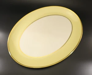 Plato de servir Flintridge China Sylvan California amarillo 14" bandeja retirado de colección - Imagen 1 de 6