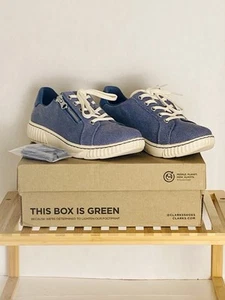 Clarks Collection Caroline Echo Lace Up Sneakers Denim Blue-NEW-Size 6.5 - Picture 1 of 10