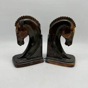 Dodge Metal Works Horse Head Bookends Art Deco 20s-40s Era - Picture 1 of 7