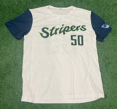 Camiseta deportiva Gwinnett Stripers Mark Texiera #50 Promo Giveaway talla XL para hombre Foto 1 de 3