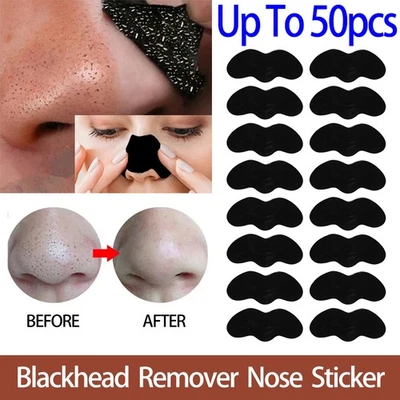 1-50x Blackhead Remover Strips Face Clean Deep Pore Peel Off Sticker Acne Mask - image 1 of 4