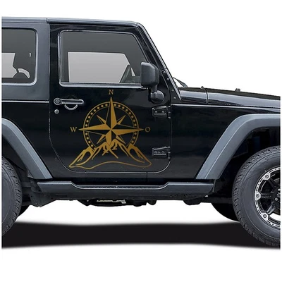 Compasso Berge Oro Lucido Grande 50x48cm Pellicola Adesivo Outdoor Ranger KX059 - Immagine 1 di 4