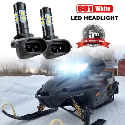 881 LED Headlight Snowmobiles Bulbs for Arctic Cat Powder Special 600 1998-2000 - Image 1 of 4