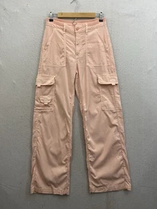 American Eagle Super High Rise Baggy Wide Leg Cargo Pants Womens 2 Regular Pink - Picture 1 of 9