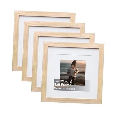  Marco de fotos cuadrado marcos de madera maciza para cuadros 4x4 y 6x6 8x8 natural Foto 1 de 4
