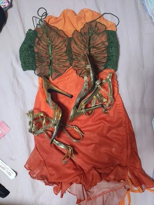 Women's Small Medium Halloween Costume Lot Fairy Nymph  Gold Goddess Heels - Image 1 of 4