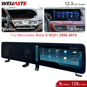 Radio GPS Coche Android Navegación 12.3"" Pantalla 8+128G Para Mercedes Benz S W221 2006-13 - Imagen 1 de 11