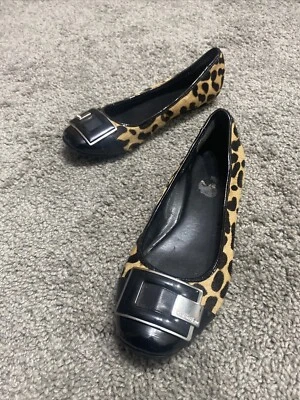 Clavin Klein Camel Hair Leopard Print Casual Ballet Flats E2314 Women’s Sz 5.5M - Image 1 of 4