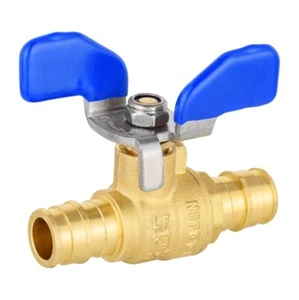 EFIELD 1/2"×1/2"PEX-A Expansion Butterfly Ball Valve Blue Handle Brass Lead Free - Picture 1 of 5