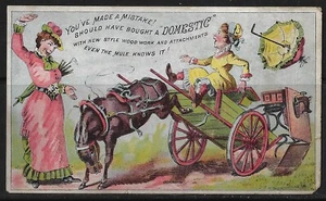 Macchina da cucire domestica carta commerciale vittoriana 5"x3" - Foto 1 di 2