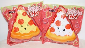 2 KIIBRU SLICES OF PEPPERONI & VEGGIE EMOJI PIZZA SQUISHY SQUISHIES SLOW RISING - Picture 1 of 11