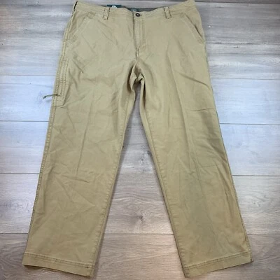 NWT GH Bass & Co Canvas Terrain Stretch Pants Men’s 40 x 30 Beige Flat Front - Image 1 of 4