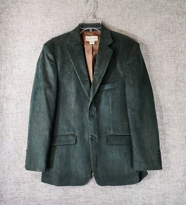 Blazer Pronto Uomo Pana Para Hombre M Gris Verde Rayas Abrigo Deportivo 2 Botones Foto 1 de 4