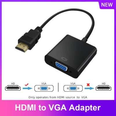 HDMI To VGA Video Converter Adapter Full 1080P Cable Cord For Laptop DVD TV PC - Image 1 of 4