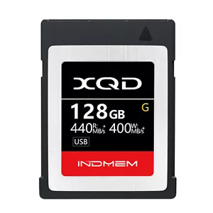 INDMEM 128GB XQD Memory Card (Fast Up to 440MB/s Read) w/ File Rescue Software - Picture 1 of 8