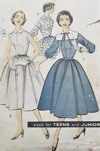 Advance 8406 Pattern Junior Dress Sailor Collar Vintage Size 11 Complete 1950's - Picture 1 of 4