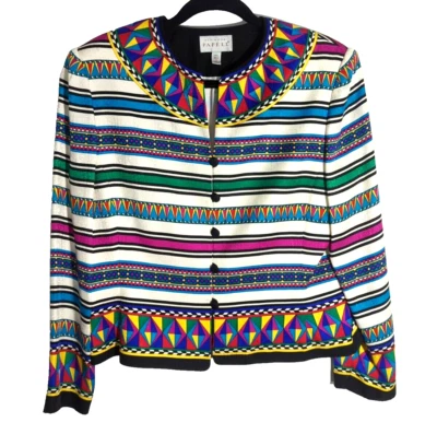 Vintage Adrianna Papell Silk Evening Jacket Womens SZ 12 - Image 1 of 4