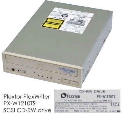 PLEXTOR Plexwriter PX-W1210TS SCSI CD - ROM Rw Cd-Rewritable 50-PIN Internal - Image 1 of 4