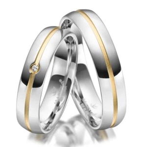 Trauringe Partnerringe Sterling Silber 925 Zirkonia Eheringe SI-25 | Paarpreis - Bild 1 von 2