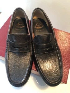 BENSON LOAFER ITALIAN ALL LEATHER DARK BROWN SIZE 42 WIDE FIT - Picture 1 of 12