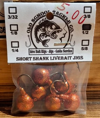 Plantillas de cebo vivo de caña corta de 1/2 oz -1/0- (2) 6/paquetes - ¡12 plantillas en total! ¡Caramelo de pescado! Foto 1 de 4