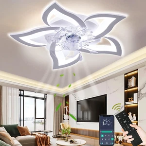 Ventola Da Soffitto Con Luce,Led Dimmerabile Ventilatore Con Telecomando, 6- Mar - Foto 1 di 11