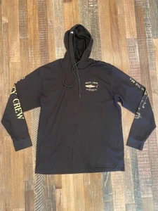 Salty Crew Men's Hooded Long Sleeve T-Shirt Black size XL - Picture 1 of 5