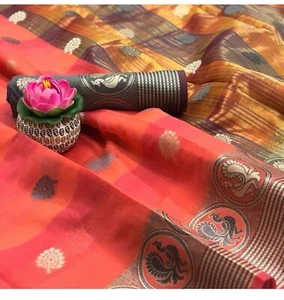 Indian Cotton Saree - Picture 1 of 6