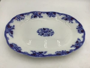Vtg JOHN MADDOCK & SONS ENGLAND Royal Vitreous Blue Platter 18x13 - Picture 1 of 3