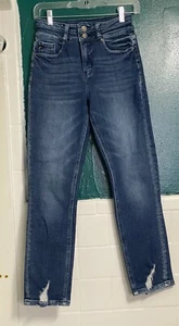 Pantalones de mezclilla ajustados KanCan tiro alto dobladillo desgastado 1/24 - Imagen 1 de 7